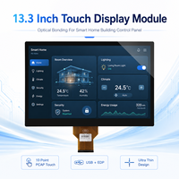 Modul Layar Sentuh Kapasitif 13,3 Inci Optical Bonding 10 Titik Ecran Tactile Capacitif EDP Layar Sentuh LCD untuk Bangunan