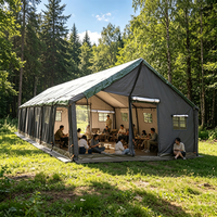 Grande tente événementielle commerciale robuste 5m x 15m en toile imperméable pour l'été, structure en acier, montage rapide, idéale pour le glamping et le safari en extérieur
