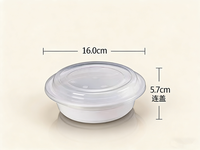 Bol classique noir en PP de qualité alimentaire sans BPA, jetable et compatible micro-ondes, avec couvercle en plastique épais, taille personnalisable disponible, boîte à lunch multi-usage