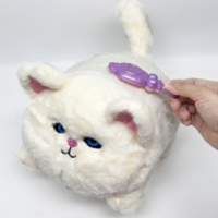 Jouet réaliste en peluche pour petit chat, yeux qui clignotent, queue qui remue, poupée mignonne de style dessin animé avec son simulé électronique