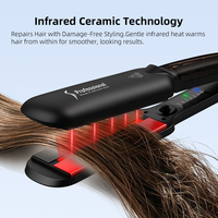 Piastra per Capelli 2 in 1 di Alta Qualità con LED, Ceramica, Tormalina, Piastre Larghe a Vapore, Infrarossi e Vapore