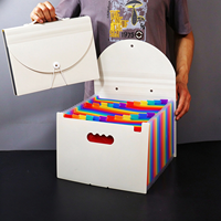 Porte-documents extensible en plastique A4, pochette arc-en-ciel, organiseur de documents, fermeture élastique, rangement pour papier avec étiquette autocollante