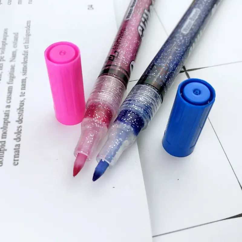 Zealot marka Glitter kalıcı keçeli kalem ekstra ince bulucu ucu çocuk kağıt sanat boya kalemi