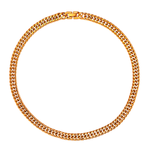 Collar de Cadena Cubana Gruesa Trenzada, Chapado en Oro de 18K, Acero Inoxidable PVD, Cadena de Serpiente, Collar Estilo Hip Hop - Product Image 1