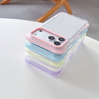 Coque de téléphone antichoc transparente en TPU couleur bonbon tendance avec bordure pour iPhone 17 Pro, compatible iPhone 17 16 15 14 13