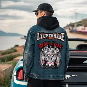 Patch Punk pengendara sepeda motor, besi pada pakaian Patch besar untuk jaket rompi