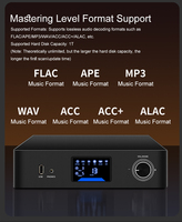 S Ev Amplifikatörü 2.0 Kanal Dijital Arayüz USB Akışlı Medya Oynatıcı Wiim Akışlı Ses 300W Alüminyum Alaşımlı