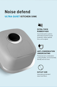 CUPC Moderno Rectangular Casa de campo Undermount <span class=keywords><strong>Art</strong></span> Sink Deep Single Bowl 304 Fregadero de cocina de acero inoxidable para restaurante Bar - Product Image 3