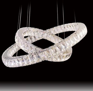 Simplicidad moderna Iluminación colgante candelabro de anillo de cristal de techo redondo de tres niveles - Product Image 3