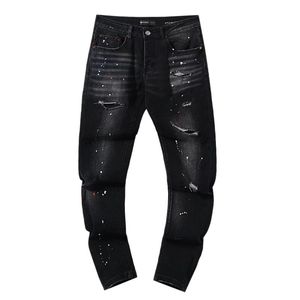 <span class=keywords><strong>Jeans</strong></span> Denim da <span class=keywords><strong>Uomo</strong></span> di Alta Qualità, Modello <span class=keywords><strong>Boyfriend</strong></span> a Gamba Dritta, Casual, Effetto Usurato, Blu e Nero, Personalizzabili, Streetwear Autunnale - Product Image 1