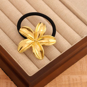 Ikat rambut geometris kustom tidak beraturan, ikat rambut logam emas mewah sederhana paduan ikat kepala grosir - Product Image 3