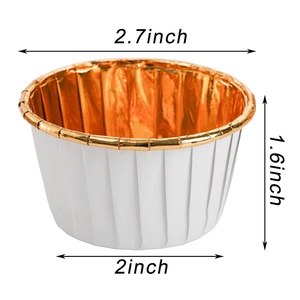 Meilleures ventes de ramequins en aluminium dorés, supports jetables de qualité alimentaire, résistants aux hautes températures, petits moules à pâtisserie, doublures pour muffins - Product Image 4
