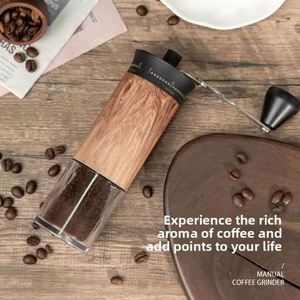 Molinillo de Café Manual con 56 Ajustes, Capacidad de 30g, Contenedor de Almacenamiento de Granos de Ángulo Amplio, para Viajes y Uso Doméstico, Acabado Madera - Product Image 3