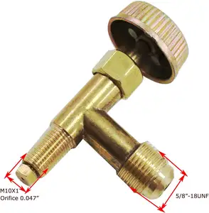 Válvula de control de alta presión de aguja de gas de rosca macho 5/8-18UNF para estufa de cocina, olla de pavo