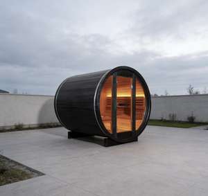 Sauna en bois massif résistant aux taches, sauna extérieur, spa extérieur pour 6 personnes, sauna de qualité supérieure avec poêle électrique interne - Product Image 2