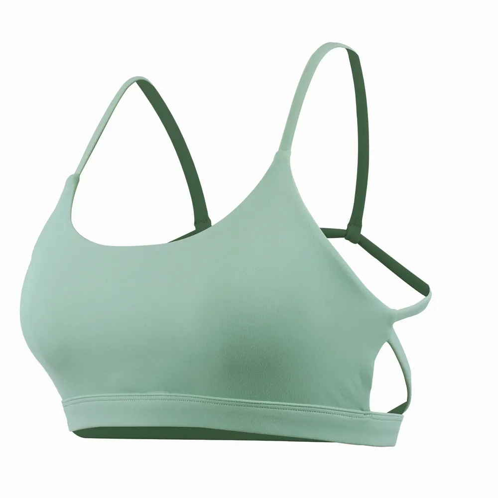 New Wholesale Solid Color Women Fitness Running Push-up Bras Back Hollow Out Workout Sports Bra