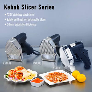KS100E comercial de acero inoxidable eléctrico Kebab Slicer Doner máquina cortadora de carne asada de mano <span class=keywords><strong>Gyro</strong></span> - Product Image 2