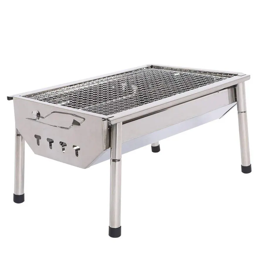 Outdoor Wandelen Camping Duurzaam 360 Roestvrij Staal Outdoor Houtskool Vouwgrill Kleine Dragen Draagbare Bbq Grills