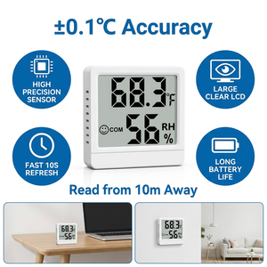 Mini thermomètre numérique et hygromètre d'intérieur/extérieur, haute précision, pour serre, <span class=keywords><strong>cave</strong></span> à <span class=keywords><strong>vin</strong></span>, humidificateur - Product Image 5
