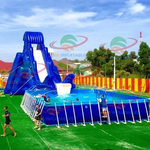 Giant Inflatable Công Viên Nước Trò Chơi Với Slide Đối Với Công Viên Giải Trí
