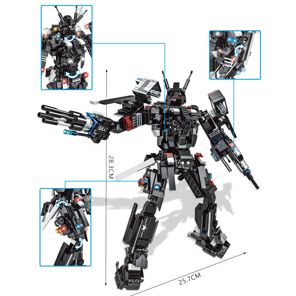 [希少]ロビーザロボット3種類セット Woma Toys C0553 1077PCS OEMODMロボットビルディングブロック