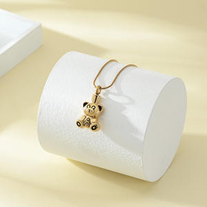 Jijd1016 piccolo orso in acciaio inossidabile gioielli cremazione animale umano cenere ciondolo ricordo - Product Image 2