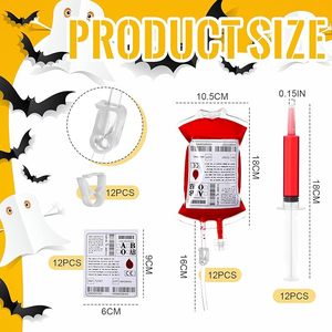Bolsas Reutilizables a Prueba de Fugas para Bebidas con Diseño de Vampiro para Halloween, Bolsas para Jugos y Cócteles con Diseño de Bolsa de Sangre IV - Product Image 2
