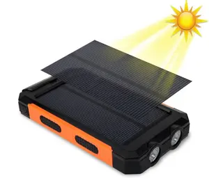 Factory New Model Solar Power Bank with Mountain Outdoor Climbing Portable SOS Mode LED Solar Battery Charger 10000mAhPower Bank