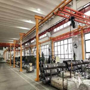 Pont roulant rigide léger pour poste de travail intérieur 250kg/500kg, avec palan électrique à câble autoportant pour moteur, à poser au sol - Product Image 4