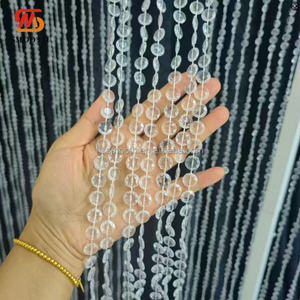 Decoración de Mesa de Boda Elegante, Soportes para Flores con Cortina de Cuentas de Cristal, Base de Acero Inoxidable Dorado - Product Image 3