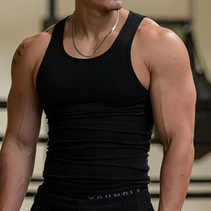 Chaleco Deportivo para Hombre, de Alta Elasticidad, Spandex/Poliéster, Transpirable, Sin Mangas, Corte en I, Talla Grande - Product Image 1