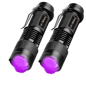 Бесплатный Пользовательский логотип Портативный Фиолетовый фонарик 395Nm черный свет Pet Money Linterna Uv Edc фонари