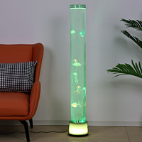 Lampe de chevet LED décorative pour la maison, changement de couleur RVB, base carrée, lampe méduse flexible en plastique, tension CC, petite lampe sur pied, cadeau