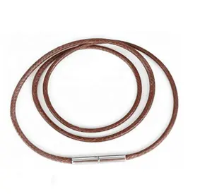 Aço inoxidável snap fecho 1.0mm/1.5mm/2.0mm corda de cera couro cordão colar