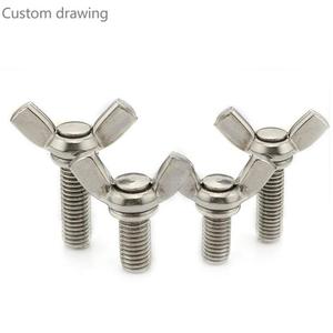 Vis à oreilles en acier inoxydable standard DIN, fabrication directe d'usine, finition unie en carbone, vis papillon, vis à tête bombée, tailles de <span class=keywords><strong>M3</strong></span> à M8 - Product Image 1
