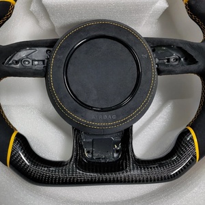 Volant de voiture en fibre de carbone forgée à fond plat avec alcantara pour <span class=keywords><strong>Audi</strong></span> A4 B8 B8.5 A6 C7 C7.5 <span class=keywords><strong>S</strong></span> <span class=keywords><strong>Line</strong></span> 2011 2012 2013 2014 2015 2016 - Product Image 4