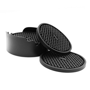 Posavasos de silicona de 10 cm, redondos, antideslizantes, aislantes del calor y drenantes para tazas de agua y café - Product Image 3