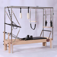 Reformer de Pilates de Lujo de Madera de Arce Canadiense con Torre Cadillac Integrada 3 en 1 para Entrenamiento Profesional de Yoga