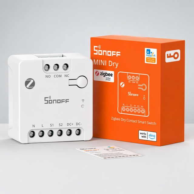 SONOFF MINI-ZBD MINI Dry Zigbee Dry Contact Smart Switch Output With NO/NC Support Flexible AC & DC Power Works With Zigbee Hub