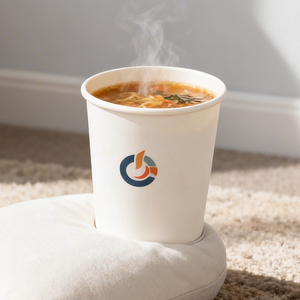 Wholesale Custom Paper Food Container <b>Disposable</b> Biodegradable Round Kraft Paper Instant Noodle Soup <b>Cup</b> - Product Image 1