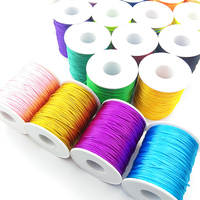 Épais 1.5mm 100 mètres ligne de cordon en Polyester solide cordons en Nylon Bracelets chaîne noeud chinois cordon soie pour la fabrication de bijoux