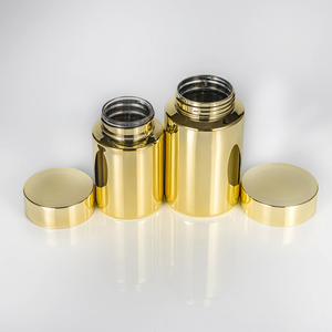 Pot en PET plaqué or de 150 ml avec bouchon à vis, récipient de stockage hermétique pour compléments alimentaires, épices et capsules, emballage haut de gamme - Product Image 3