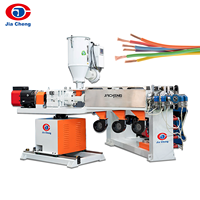 Machine d'extrusion de fil à vis simple automatique JIACHENG, équipement de fabrication de câbles de données USB en cuivre PVC avec contrôle PLC