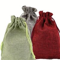 Draw String Petit mini sac à cordon en coton lin jute chanvre cadeau avec logo