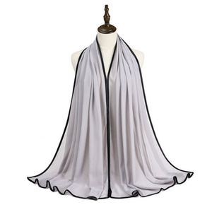 Écharpe en mousseline de soie douce unie pour femmes, hijab musulman islamique, abaya et hijab - Product Image 6