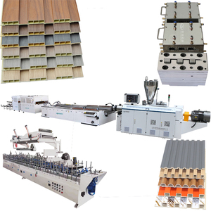 168 PVC tre fiberboard WPC nền tường lưới tản nhiệt lõm lồi sóng Bảng điều chỉnh sản xuất máy - Product Image 5