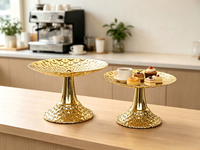 Support de plateau en métal texturé martelé, plateau de présentation multi-usages pour desserts, bijoux, décoration de table de mariage ou de fête