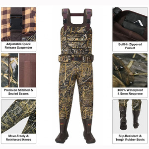 Câu cá ngực <span class=keywords><strong>waders</strong></span> cho người đàn ông Neoprene 5mm vịt săn bắn <span class=keywords><strong>waders</strong></span> với Camo loài sếu Boot chân 600g thinsulate cách nhiệt - Product Image 4