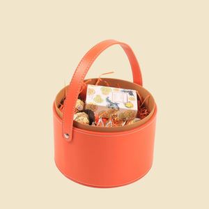 Boîte de rangement ronde en cuir PU de luxe, 3 tailles, emballage cadeau, boîte cadeau pour fleurs, pour les occasions de mariage - Product Image 5