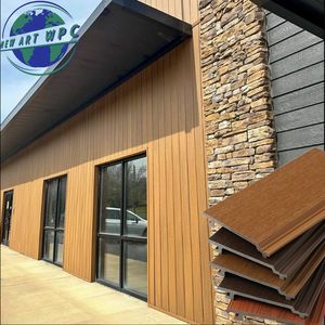 156*21mm WPC <span class=keywords><strong>Panel</strong></span> de pared de madera Compuesto WPC Revestimiento de pared exterior - Product Image 1